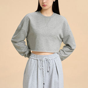 Crop top personnalisé respirant pour femme, T-shirts unis à manches courtes pour le sport et les loisirs, en promotion - Product Image 4