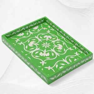 Handcrafted Scenic Resin Inlay Serving Tray | Modern Farmhouse Geometric Multi-Functional Ramadan Coffee Table <b>Centrepiece</b> - Product Image 5