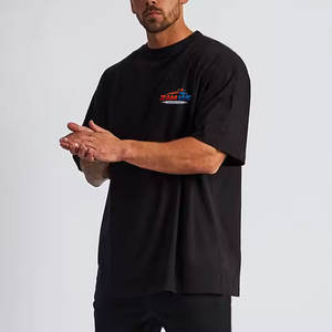 เสื้อยืดโอเวอร์ไซส์คุณภาพสูง แขนสั้น ผ้าฝ้าย 100% สำหรับผู้ชาย ทรงหลวม สกรีนโลโก้ตามสั่ง เสื้อยืดโอเวอร์ไซส์สำหรับผู้ชาย - Product Image 1