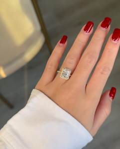 2.5 Carat Radiant Cut Cathedral Halo Diamond Engagement <b>Ring</b> for Women | Hidden Halo <b>Solitaire</b> Wedding <b>Ring</b> Gold IGI Certified - Product Image 3
