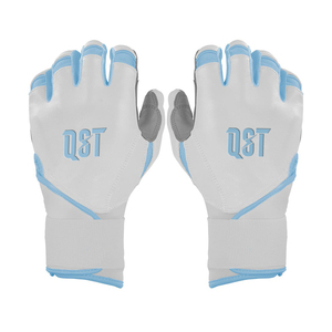 Gants de frappe de baseball haut de gamme blancs pour droitier, à doigts entiers, avec manchette longue, fermeture auto-agrippante, antidérapants, respirants et anti-humidité - Product Image 6