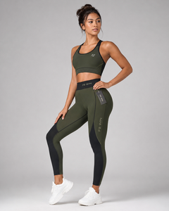Conjunto de Yoga F2 WIN para Mujer, Sujetador Deportivo con Espalda Cruzada, Leggings de Cintura Media, Largos, Sin Costuras, con Costuras en Contraste, Color Morado, Conjunto de 2 Piezas, Secado Rápido - Product Image 2