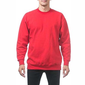 Sudadera de Felpa para Hombre, Cuello Redondo, Corte Regular, Color Rojo Sólido, Informal, de Algodón Tejido, para Otoño, MOQ Bajo, Precio Económico - Product Image 1