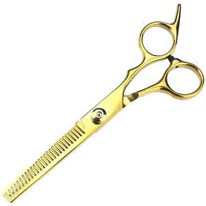Tijeras de Peluquería Profesionales de Acero Inoxidable Dorado de 6 Pulgadas con Logotipo Personalizado, MOQ Bajo, Ligeras, para Uso en Salón - Product Image 2