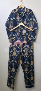 Conjunto de Pijama Elegante de Verano para Mujer, Hecho a Mano con Algodón 100%, Dos Piezas, Transpirable y de Secado Rápido - Product Image 2