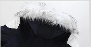 Veste matelassée à capuche bleue pour homme avec doublure en fourrure, fermeture éclair coupe-vent, vêtement d'hiver décontracté, coupe ajustée, longueur normale - Product Image 4
