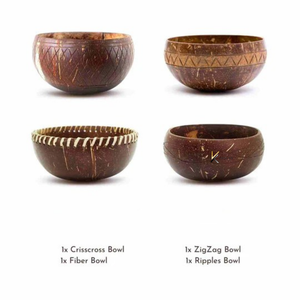 Artisanat vietnamien 100% écologique, couleur naturelle, bol vintage bohème en coquille de noix de coco brute pour servir les aliments - Product Image 2