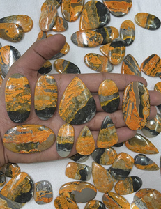 Radha Arts – Cabochons en Jaspe Abeille Naturel en Gros, Pierres Précieuses Libres de Haute Qualité 20-35mm pour la Fabrication de Bijoux, Prix de Gros - Product Image 2
