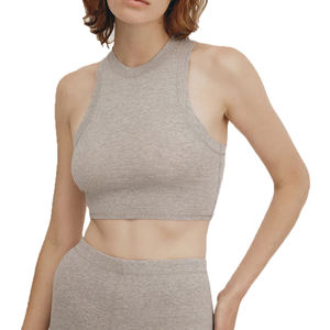 Custom Women's Summer <b>Crop</b> Tank <b>Top</b> <b>White</b> Ribbed Sleeveless Short Vest Breathable Soft Polyester Knitted Fabric Digital Printed - Product Image 1