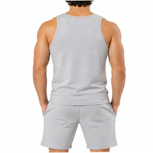 Conjunto Deportivo Ecológico para Hombre, 100% Poliéster, Camiseta sin Mangas y Pantalones Cortos, Chaleco Deportivo y Pantalones Cortos para Correr, Ropa de Gimnasio para Verano - Product Image 5