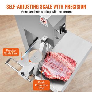 Sega a Nastro Elettrica Commerciale 2200W in Acciaio Inox per Carne e Ossa, Piano di Lavoro 62x52 cm, per Lavorazione Carni - Product Image 4