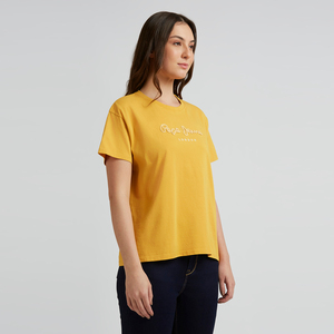เสื้อยืดคอกลมผู้หญิง ผ้าฝ้าย 100% แต่งลาย แอรี่ น้ำหนักเบา แขนสั้น สไตล์ลำลอง เสื้อซัมเมอร์ ขายส่งจำนวนมาก ส่งออก - Product Image 4