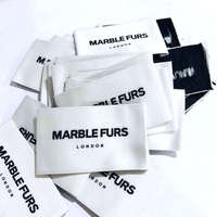 Étiquettes tissées en satin personnalisées, étiquettes imprimées pour vêtements, étiquettes d'emballage de logo haut de gamme, étiquettes de vêtements en gros