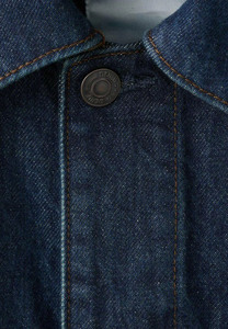 <b>Men's</b> Dark Blue <b>Denim</b> <b>Jacket</b> Workwear Style Turn-down Collar Button Closure Regular Fit Cotton Material Autumn Wear - Product Image 5