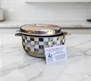 Stainless Steel Hotpot Casserole Dish with Handmade Design <b>Ceramic</b> Non-Stick Coating 24cm Diameter Food Serving Round Hot <b>Pot</b> - Product Image 1