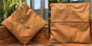 Home Decorative Soft Genuine <b>Leather</b> Square Chair Pad Vintage with Silver Tone Horse Bit Hardware Cushion Pad Dining Bench Seat - Product Image 3