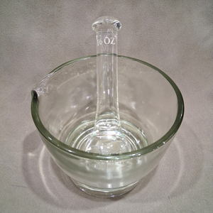 Juego de Mortero y Pilón de Vidrio para Laboratorio, Mortero de Sodacal y Pilón de Borosilicato, Molinillo y Mezclador para Laboratorio, Cocina y Medicina - Product Image 3