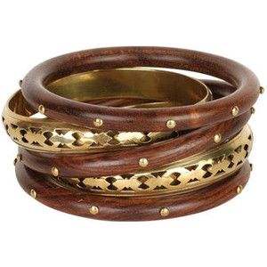 SUPAR RETRO PENTAGRAM WOODEN <b>BRACELET</b> Exaggerated Wide Rivet Design Modern Handmade Waterproof Unisex Accessory - Product Image 4