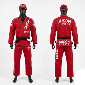 Traje de BJJ de Algodón Premium de 450 GSM con Tejido Perla, Panel Reforzado Turquesa, Parche Bordado con Logotipo Personalizado - Product Image 2