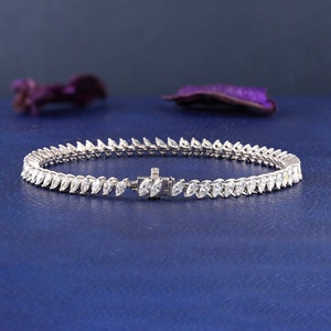 Luxury 7.55 Carat Oval Lab Grown Diamond Vine Bracelet 14K White Gold Leaf Design Excellent Symmetry Fine Jewelry Women's Trendy - Product Image 1