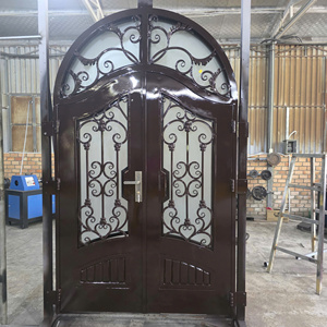 Puerta Interior de Estilo Europeo Posmoderno con Detalles de Hierro Forjado para Villas, Jardines y Proyectos de Entrada Elegantes para Propiedades en Todo el Mundo - Product Image 1