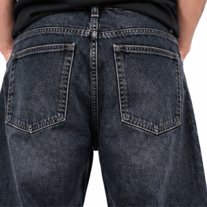 Pantalon Baggy Homme Jambe Large en Denim Délavé – Style Urbain Coton pour l'Automne - Product Image 5