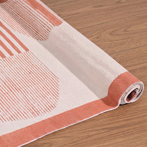 Alfombra de algodón vintage hecha a mano, impresa, ecológica, antideslizante, para interiores tradicionales y modernos, alfombra geométrica. - Product Image 3