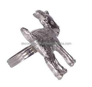 Dear Look <b>Silver</b> Finish Handcrafted <b>napkin</b> <b>Silver</b> Aluminum Deer Head Aluminum <b>Napkin</b> Ring By Decor Impex Handmade Designs - Product Image 2