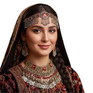 Competitive Price 4 Piece Afghan Kuchi Jewelry Collection Necklace & Earrings <b>Sets</b> With Custom Stone Embroidery - Product Image 1