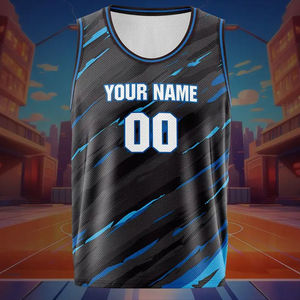 เสื้อบาสเก็ตบอลแบบกลับด้านได้ ราคาขายดีที่สุด คุณภาพเยี่ยม รับผลิตแบบ OEM พิมพ์ลาย โพลีเอสเตอร์ แห้งเร็ว - Product Image 3