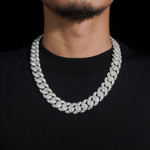 Cadena de eslabones cubanos con moissanita, joyería de lujo estilo hip hop, cadena llamativa con pavé para hombres y mujeres - Product Image 6