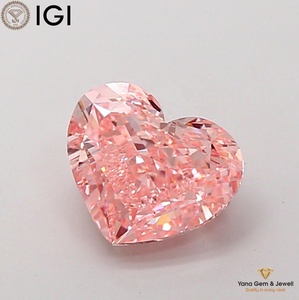 Diamant de laboratoire CVD de 3,50 carats, clarté VS1, couleur rose vif fantaisie, taille cœur, avec certificat IGI, pour une collection de bijoux unique - Product Image 1