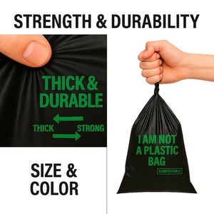 Eco-Friendly Disposable Industrial Garbage Waste Bags | Strong Leak-Proof Trash Bags | Compostable/Biodegradable Recyclable Bags - Product Image 5