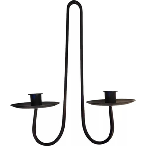 Support mural en fer forgé noir pour bougies, idéal pour la décoration intérieure, les événements, la chambre et les fêtes. - Product Image 2