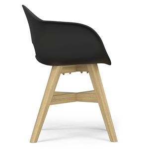 Set di 2 sedie da pranzo per esterni Kona, sedie in plastica nera - Product Image 2