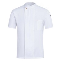 Veste de chef pour homme à manches longues et courtes, noire, en polyester, uniforme de restaurant et de bar, fermeture à boutons, tissu tissé, uniformes personnalisés