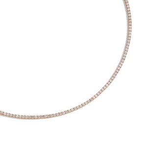 Luxeshine Women's Luxury 5 Carat Bezel-Set 14K Rose Gold Lab Grown Diamond IGI Certified Tennis <b>Necklace</b> - Product Image 2