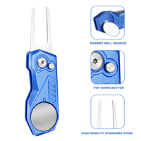 Outil de réparation de divots de golf pliable en alliage d'aluminium avec marqueur de balle magnétique, écologique, ergonomique, multicolore, portable, cadeau
