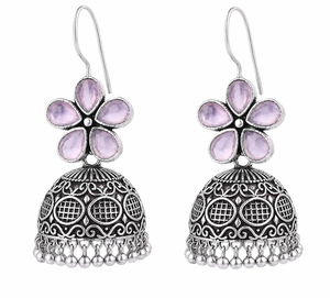 Pendientes Colgantes de Flores Vintage con Bisel de Cuarzo Rosa, Chapados en Plata Antigua, Joyería de Fiesta para Mujer - Product Image 6