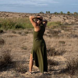 Vestido Maxi Bohemio de Diosa, con Dobladillo Asimétrico, Estilo Élfico para Festival, Ligero y Fluido, Atuendo Boho de Verano - Product Image 1