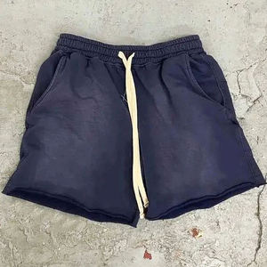 Shorts de jogging personnalisés pour hommes, effet délavé, style vintage, en tissu Oxford, avec cordon de serrage, 100% coton, imperméables - Product Image 1