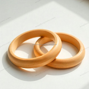 Pulsera Artesanal Ecológica de Madera de Haya India para Mujer, Ligera, Acabado Natural, Personalizable, Estilo Étnico Casual para Uso Diario - Product Image 6