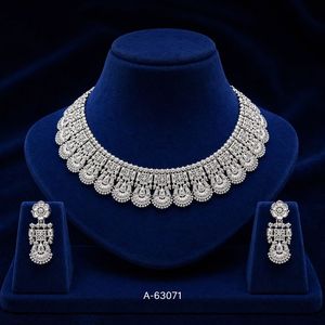 MOLL JEWELLERS Indian Traditional Gold Plated Bridal <b>Necklace</b> <b>Set</b> with Zircon Earrings Heavy Designer <b>Set</b> A-63068 - Product Image 4
