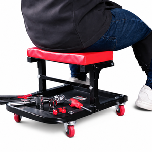 Rolling Mechanic <b>Stool</b> with Wide Base, Vinyl <b>Padded</b> Garage Creeper Seat with 2-1/2 Inch Swivel Casters for Car Repair GAPGAR022 - Product Image 1