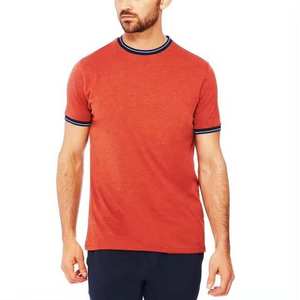 Camisetas de Hombre de Alta Calidad, MOQ Bajo, Tallas Grandes, Personalizadas con Marca, Camisetas Ringer Estampadas de Algodón, Camisetas Ringer Blancas al por Mayor - Product Image 1