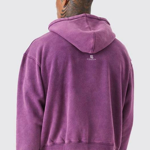 Premium Heavyweight Acid Wash Hoodie <b>Sun</b> Faded Cotton Oversized <b>Drop</b> Shoulder Men Retro Winter Streetwear - Product Image 4