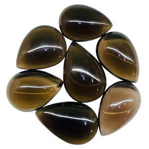 Cabochon en quartz fumé naturel taille poire 20 mm, pierres précieuses en quartz fumé en vrac, prix de gros pour la fabrication de bijoux en lot - Product Image 2