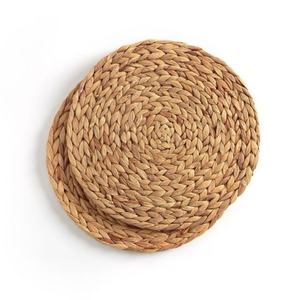 Natural Hand-Woven Water Hyacinth Bohemian Design <b>Round</b> Eco-Friendly Non-Slip <b>Placemats</b> - Product Image 3