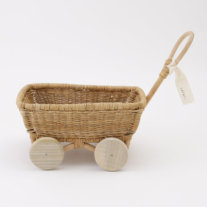 Cochecito de muñecas de ratán hecho a mano, cochecitos de mimbre natural para muñecas, juguetes infantiles de gran calidad - Product Image 1