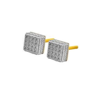 VVS Moissanite <b>Diamond</b> Square Stud <b>Earrings</b> 925 Sterling Silver Iced Out Silver Tone <b>Men</b> Luxury Fashion Jewelry - Product Image 1